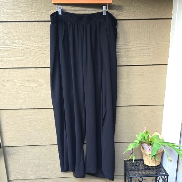 Torrid Chiffon Side Slit Beach Pant 2x wide leg undershorts - Picture 2 of 11